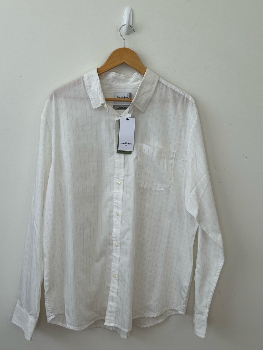 Goodfellow & Co Men’s Long Sleeve Stripe Shirt XL Casual Stretch Standard Fit